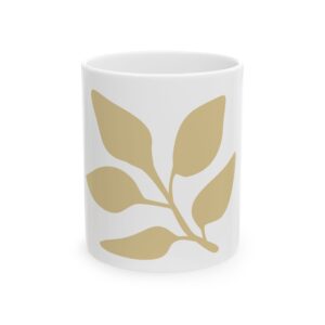Elegant Botanical Ceramic Mug, Coffee Cup, Tea Mug, Gift for Plant Lovers, Eco-Friendly Kitchenware, Perfect for Home, Office & Gifting